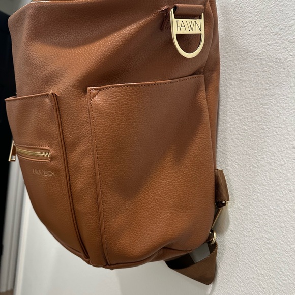 Fawn Design Cognac Original Brown diaper bag backpack infant baby newborn - Picture 6 of 9